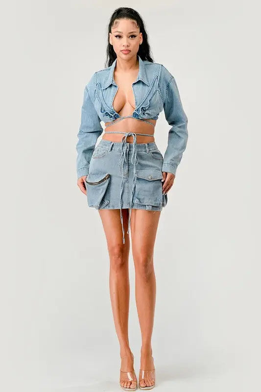 Denim Desire Crop Jacket Athina