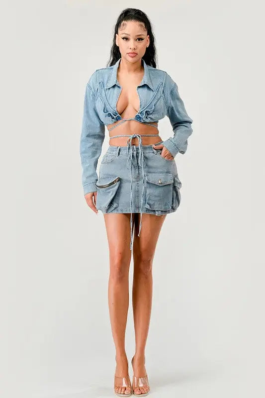 Denim Desire Crop Jacket Athina