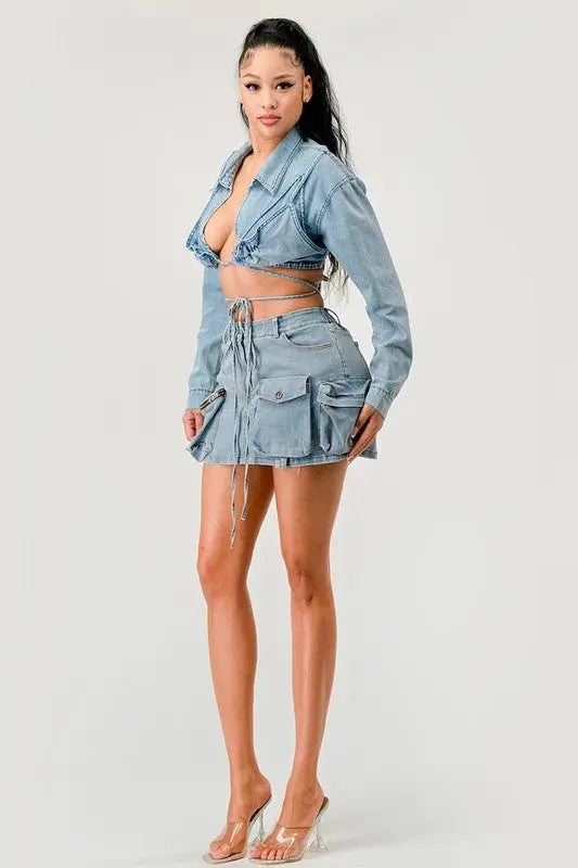 Denim Desire Crop Jacket Athina