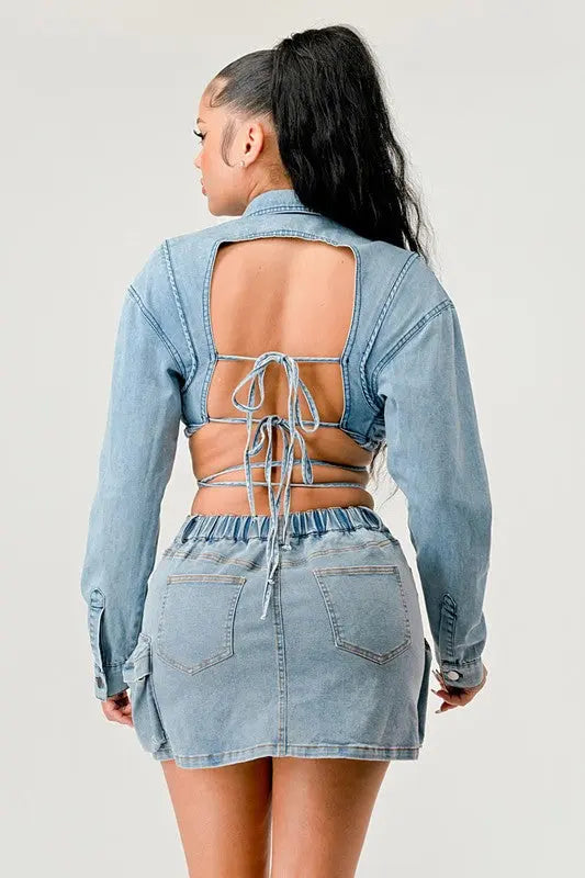 Denim Desire Crop Jacket Athina