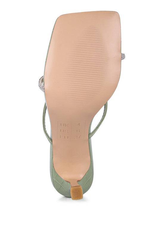 FETISH CROC RHINESTONE SLIDER SANDALS Eye Candy Sensation