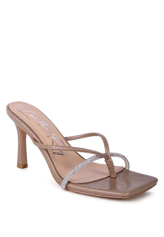 FETISH CROC RHINESTONE SLIDER SANDALS Eye Candy Sensation