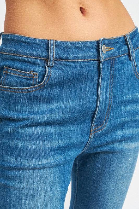 FLARED JEANS WITH SLITS Eye Candy Sensation