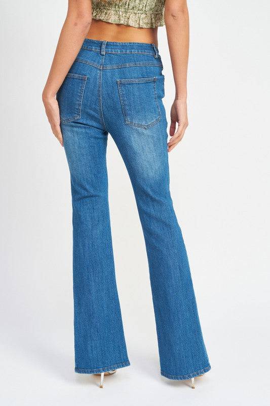 FLARED JEANS WITH SLITS Eye Candy Sensation