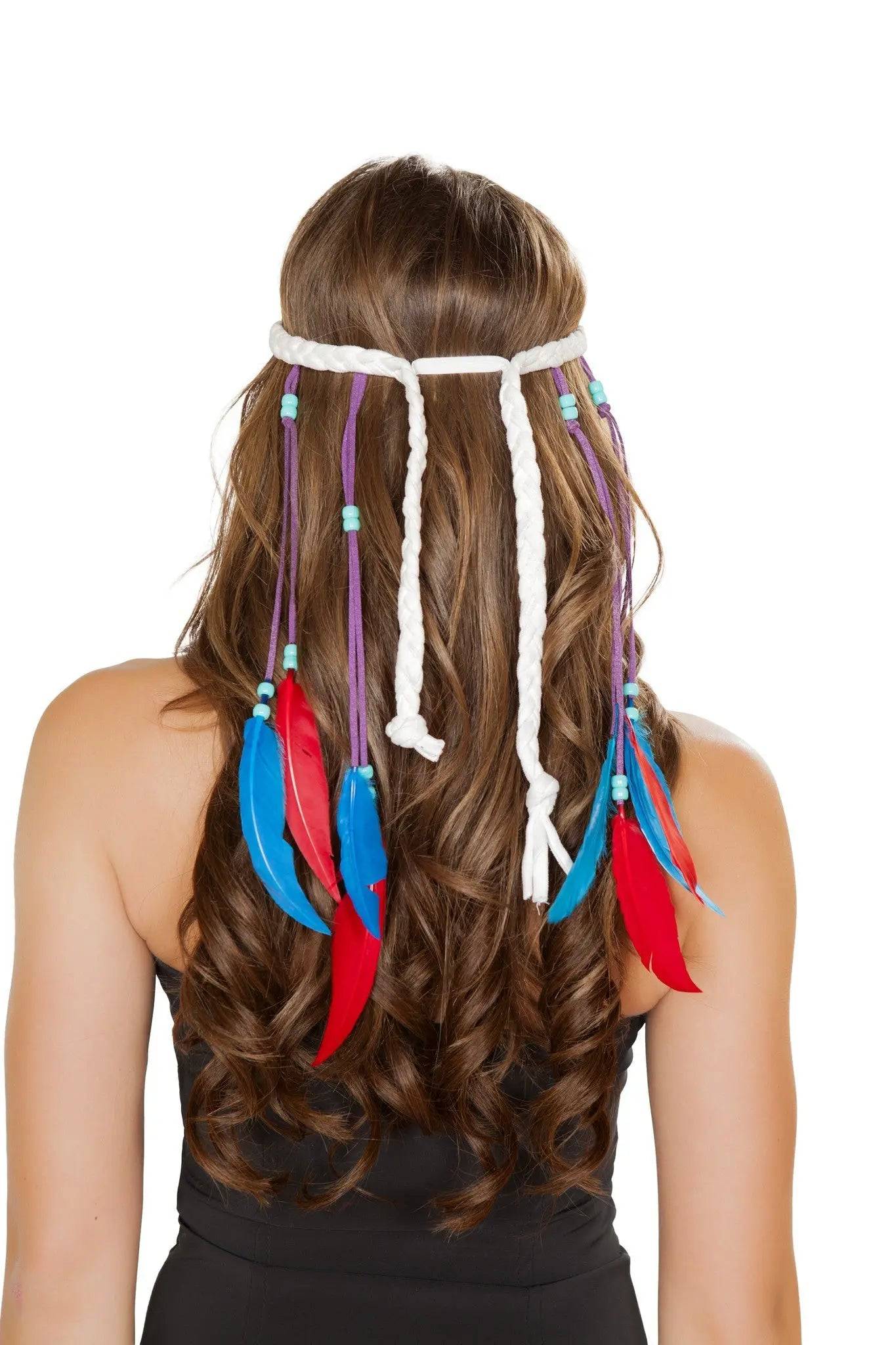H4724 - White Indian Headband Eye Candy Sensation