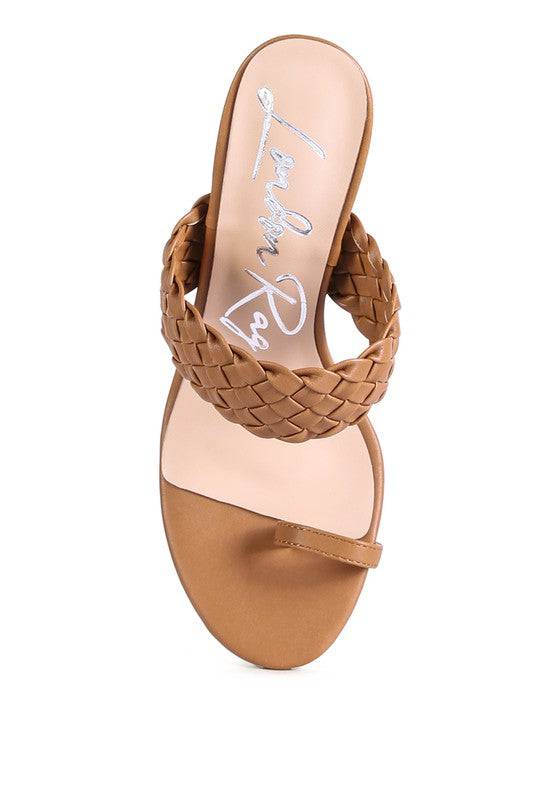 HIGH PERKS WOVEN STRAP TOE RING SANDALS Eye Candy Sensation