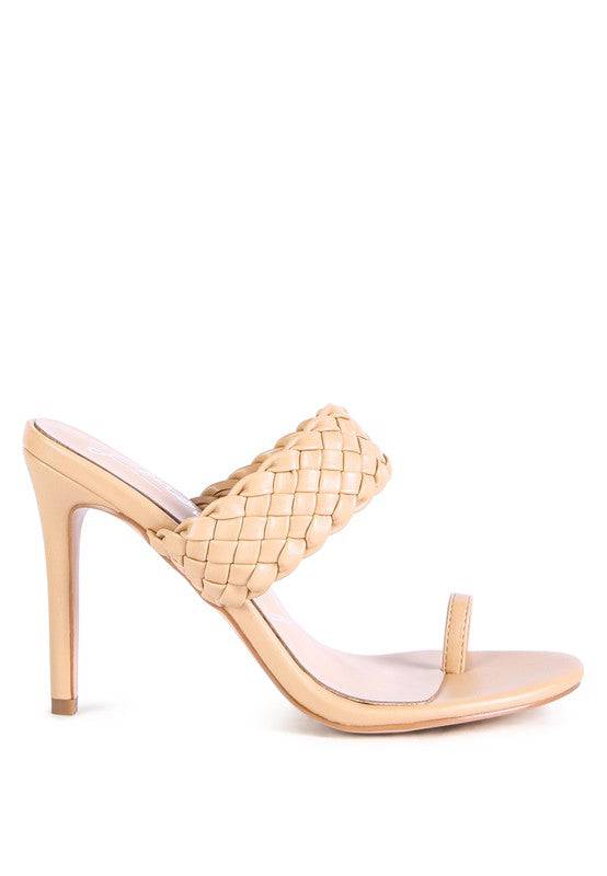 HIGH PERKS WOVEN STRAP TOE RING SANDALS Eye Candy Sensation