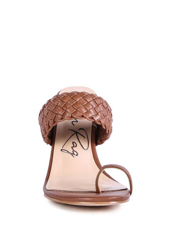 HIGH PERKS WOVEN STRAP TOE RING SANDALS Eye Candy Sensation