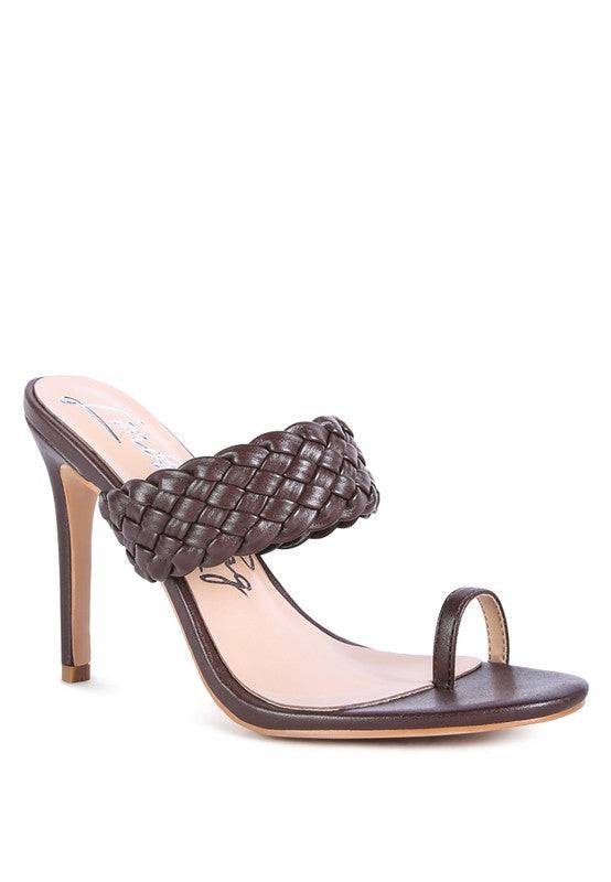HIGH PERKS WOVEN STRAP TOE RING SANDALS Eye Candy Sensation