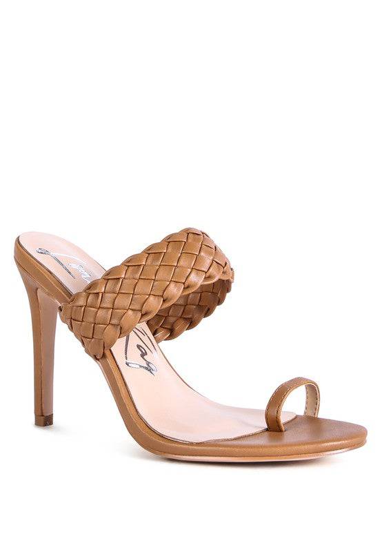 HIGH PERKS WOVEN STRAP TOE RING SANDALS Eye Candy Sensation