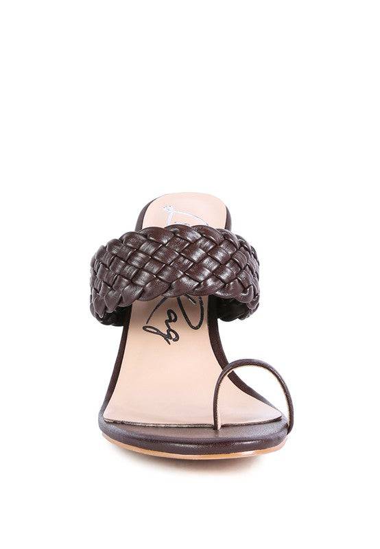 HIGH PERKS WOVEN STRAP TOE RING SANDALS Eye Candy Sensation