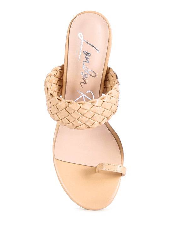 HIGH PERKS WOVEN STRAP TOE RING SANDALS Eye Candy Sensation