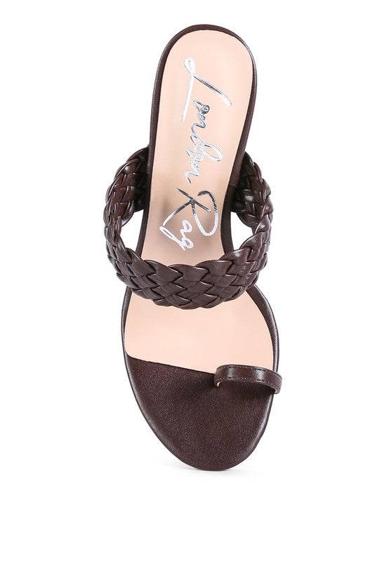 HIGH PERKS WOVEN STRAP TOE RING SANDALS Eye Candy Sensation