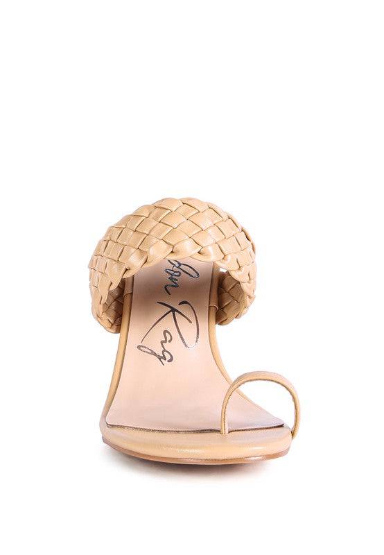 HIGH PERKS WOVEN STRAP TOE RING SANDALS Eye Candy Sensation