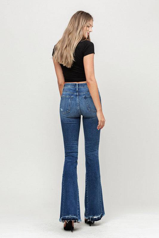 HIGH RISE DISTRESSED RELEASED HEM FLARE Eye Candy Sensation