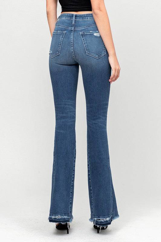 HIGH RISE DISTRESSED RELEASED HEM FLARE Eye Candy Sensation