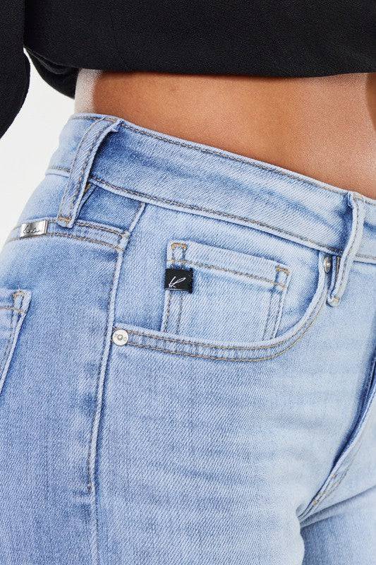 High Rise Crop Bootcut Denim Pants Eye Candy Sensation