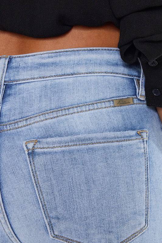 High Rise Crop Bootcut Denim Pants Eye Candy Sensation
