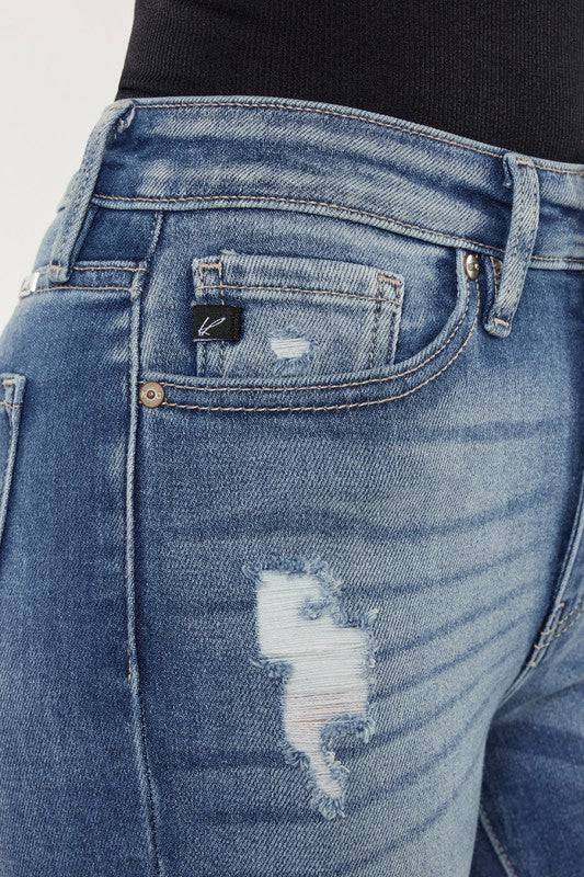 High Rise Fray Hem Ankle Skinny - KC9130M Eye Candy Sensation