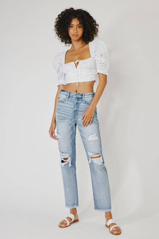 High Rise Slim Straight Jeans Eye Candy Sensation