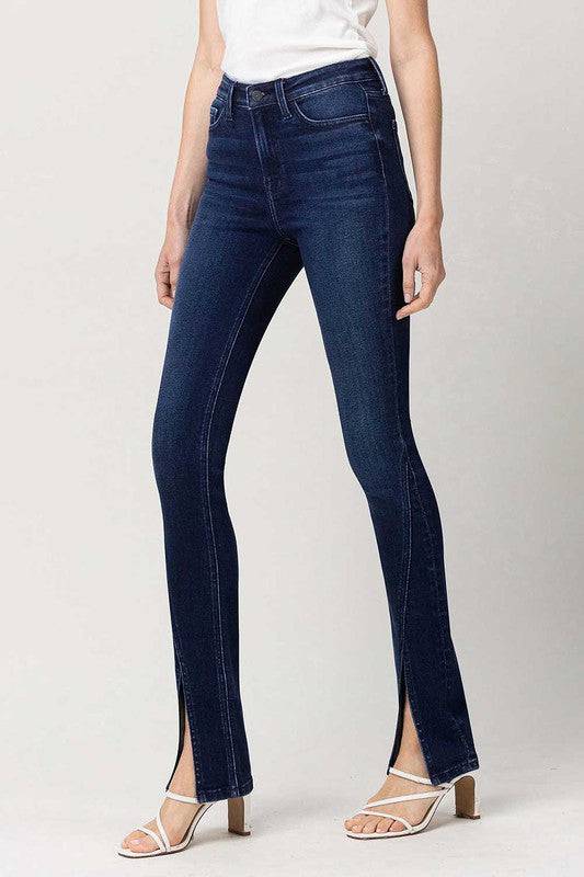 High Rise Slim Straight W/Slit Eye Candy Sensation
