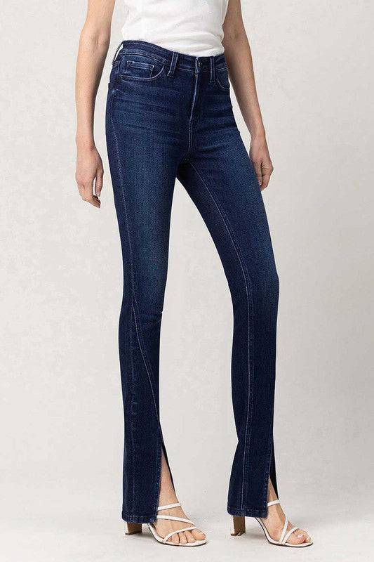 High Rise Slim Straight W/Slit Eye Candy Sensation
