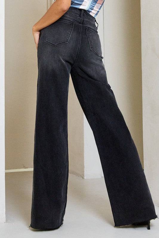 High Waisted Wide Leg Jeans Eye Candy Sensation