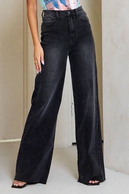 High Waisted Wide Leg Jeans Eye Candy Sensation