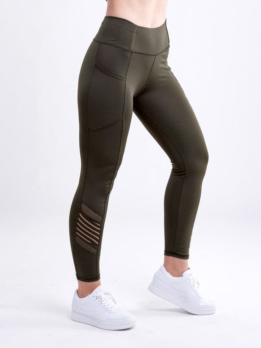 High-Waisted Workout Leggings with Mesh Panels Eye Candy Sensation