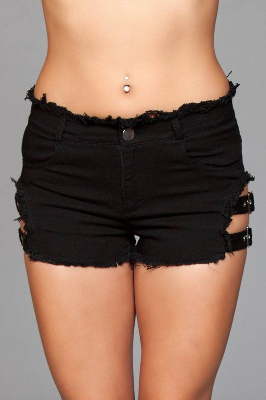 J10BK Buckled Down Denim Shorts - Eye Candy Sensation