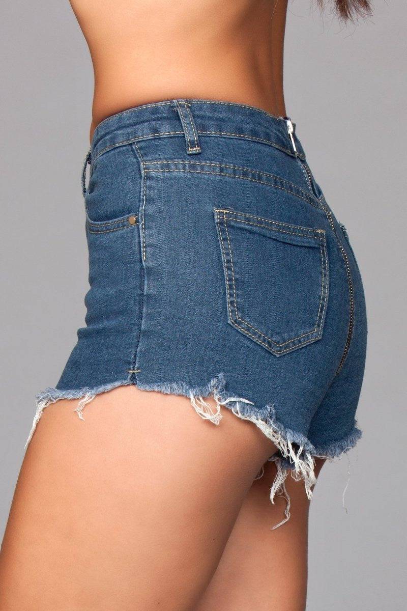 J12BL Zip Me Up Denim Shorts Eye Candy Sensation