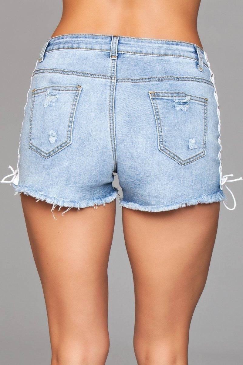 J6BL Double Up Shorts - Light Wash Eye Candy Sensation