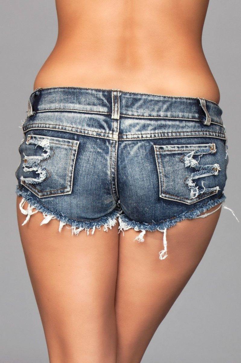 J7BL Distressed Side Cutout Shorts - Medium Wash Eye Candy Sensation