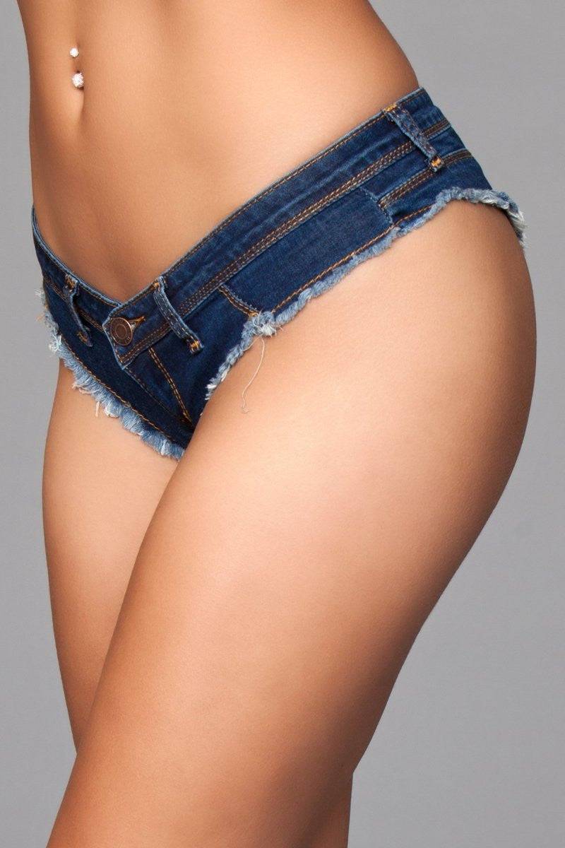 J8BL Buns Out Cheeky Shorts - Dark Wash Eye Candy Sensation
