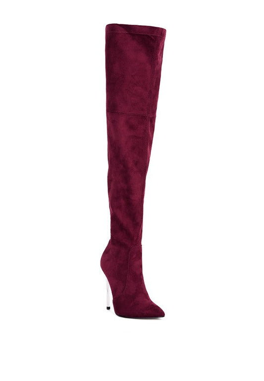 Jaynetts Stretch Suede Micro High Knee Boots Eye Candy Sensation