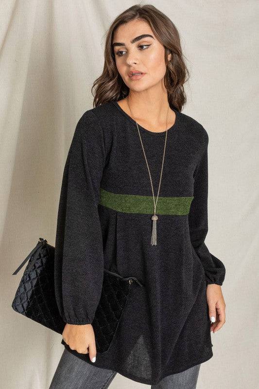 Knit Bishop Sleeve Mini Dress Eye Candy Sensation