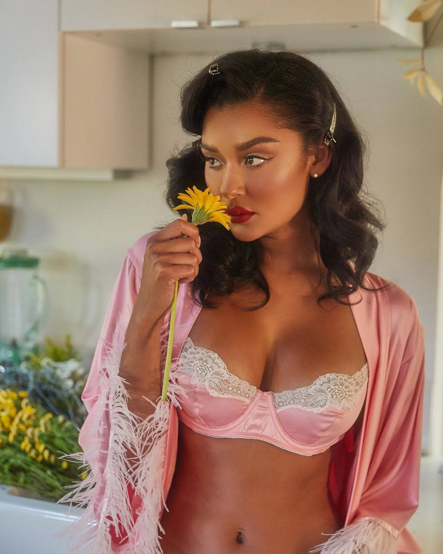 LI394 - 2pc Lace & Satin Underwire Bra Set Eye Candy Sensation