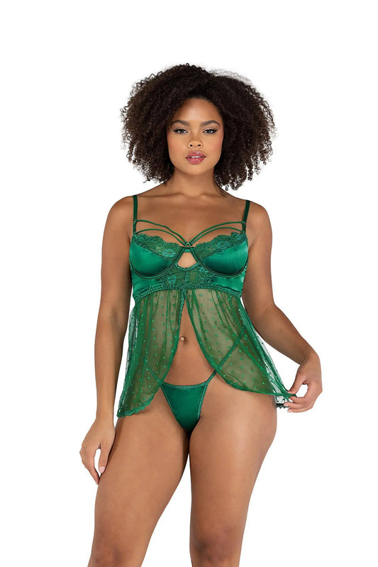 LI461 - 2PC Underwire Babydoll Set Eye Candy Sensation