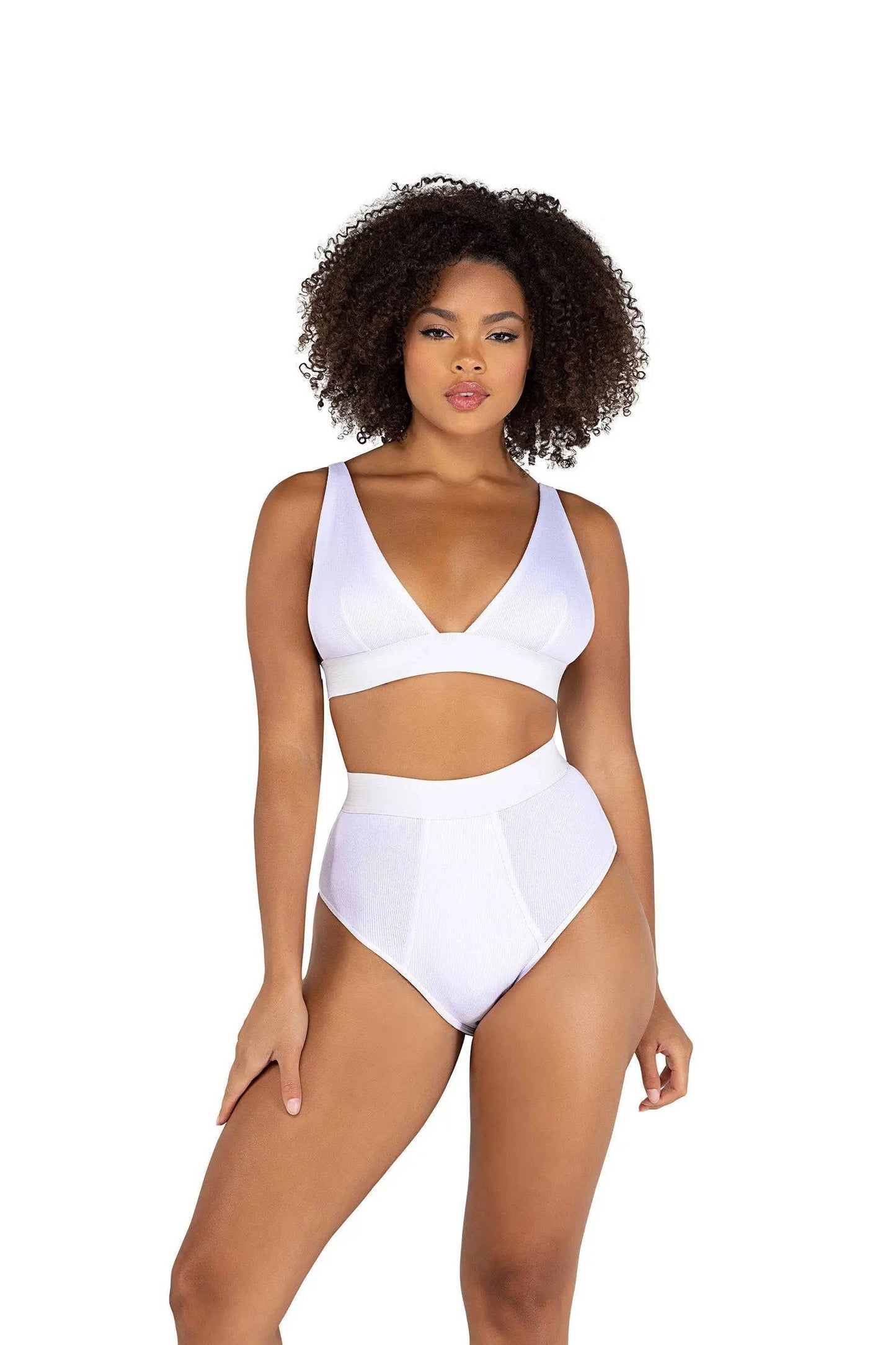 LI502 - 2PC Fitted Rib High-Waisted Bra Set Eye Candy Sensation