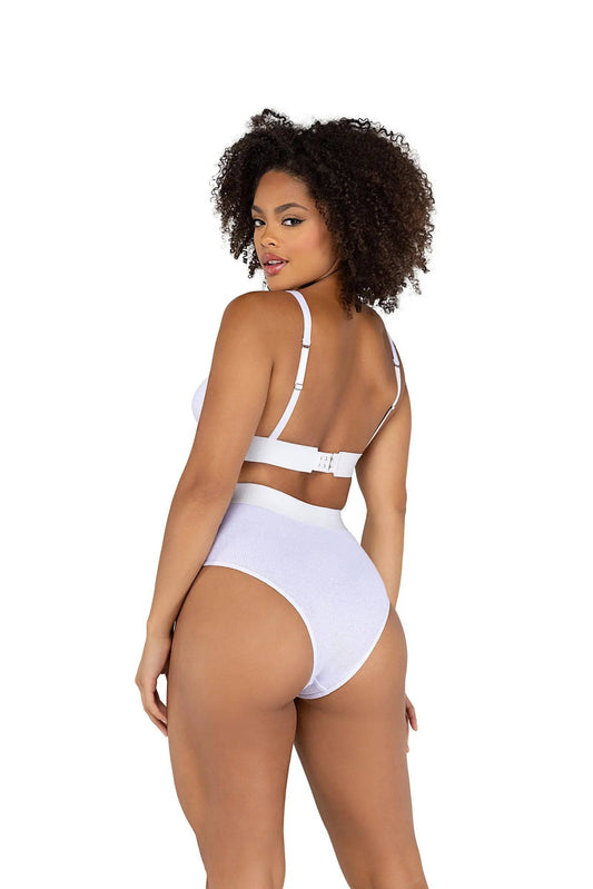 LI502 - 2PC Fitted Rib High-Waisted Bra Set Eye Candy Sensation