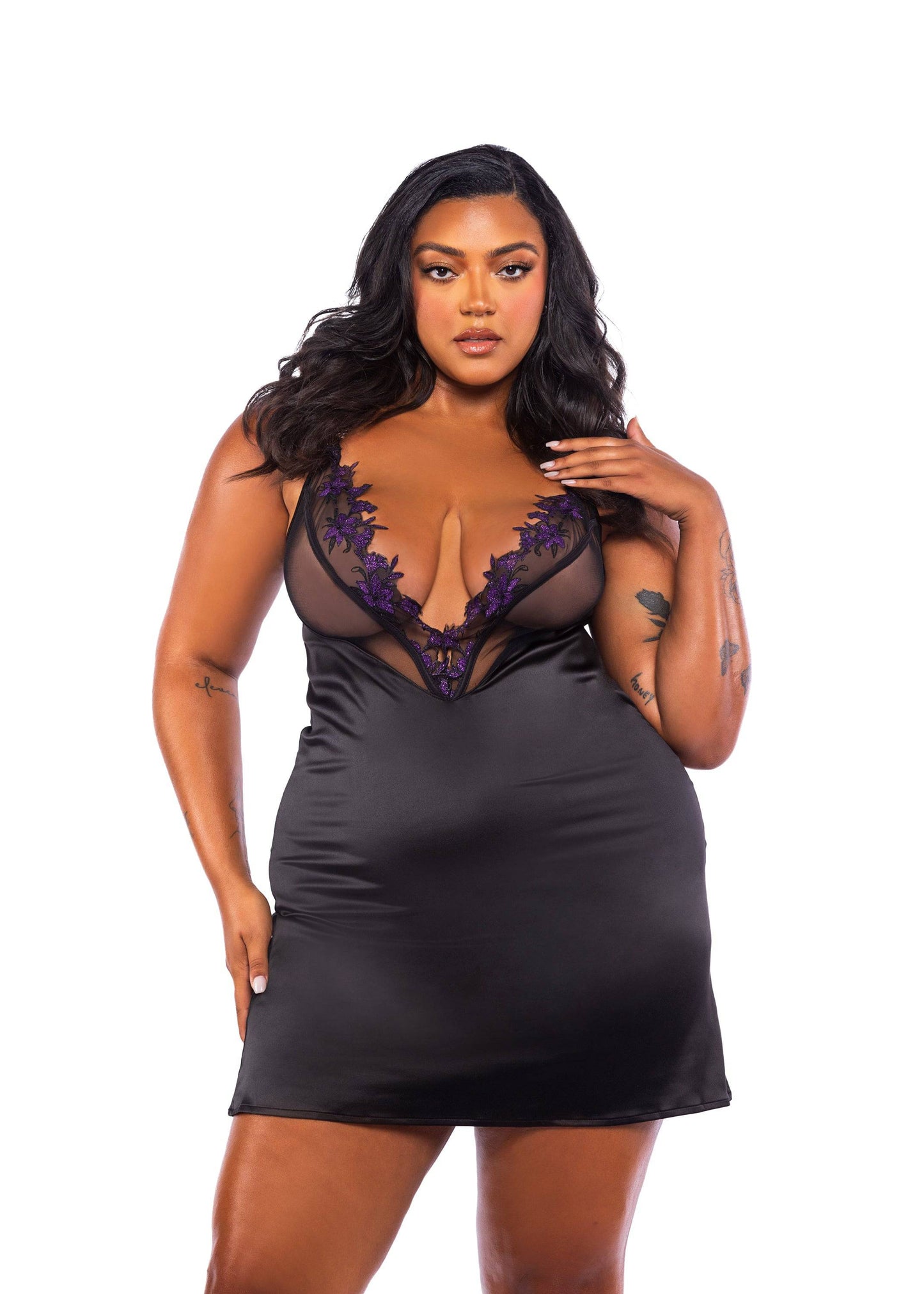 LI721 - Dark Romance Chemise - Eye Candy Sensation