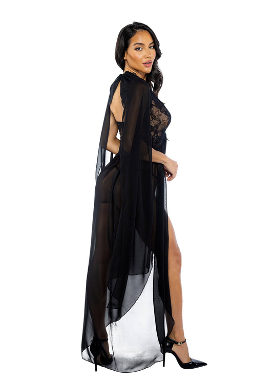 LI768 - Smoldering Maxi Nightgown 2-Piece Set - Eye Candy Sensation