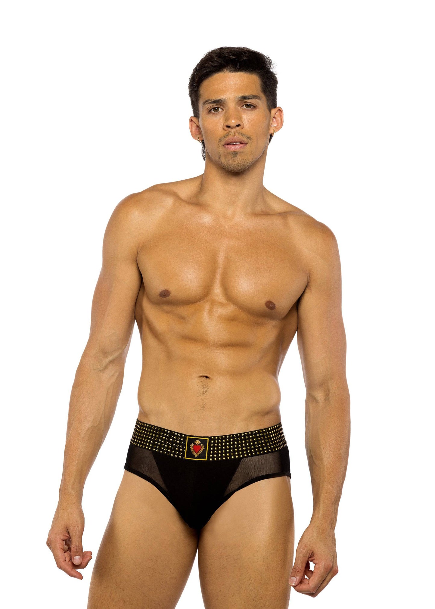 LI777 - Sacred Heart Briefs with Studded Elastic - Eye Candy Sensation