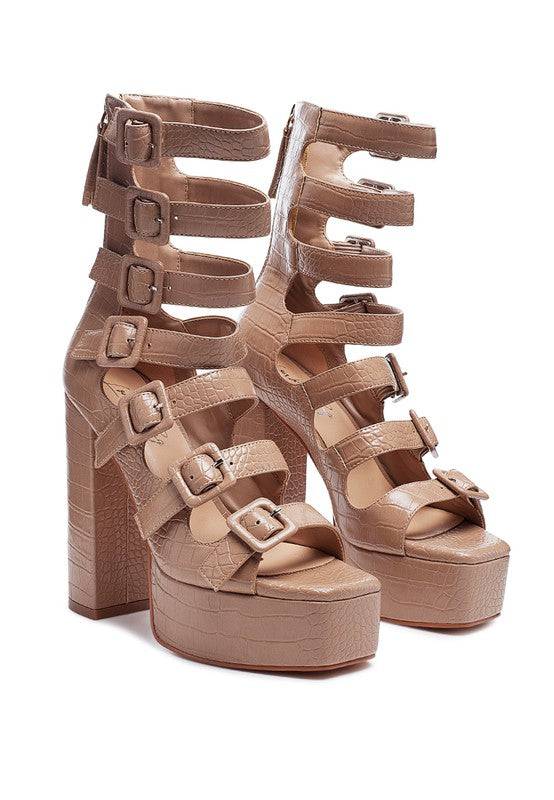 LONDON RAG SAROUCHI CAGED HIGH HEEL BUCKLE SANDAL Eye Candy Sensation