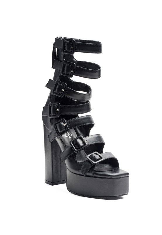 LONDON RAG SAROUCHI CAGED HIGH HEEL BUCKLE SANDAL Eye Candy Sensation