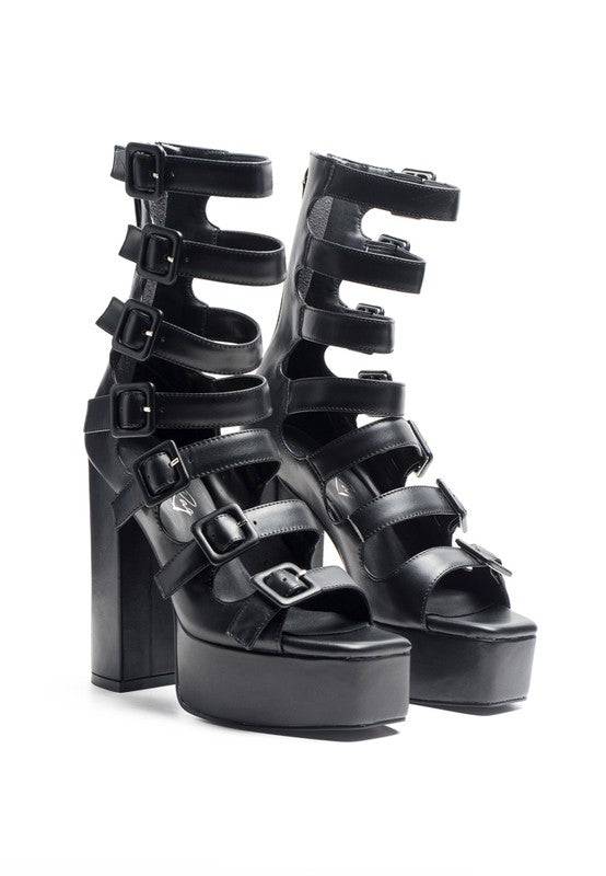 LONDON RAG SAROUCHI CAGED HIGH HEEL BUCKLE SANDAL Eye Candy Sensation