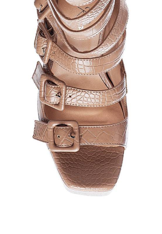 LONDON RAG SAROUCHI CAGED HIGH HEEL BUCKLE SANDAL Eye Candy Sensation