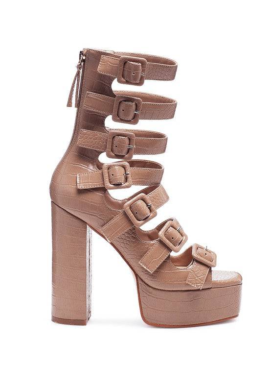LONDON RAG SAROUCHI CAGED HIGH HEEL BUCKLE SANDAL Eye Candy Sensation