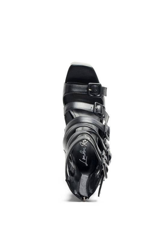 LONDON RAG SAROUCHI CAGED HIGH HEEL BUCKLE SANDAL Eye Candy Sensation