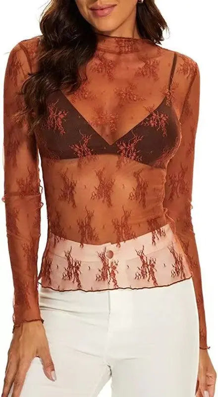 Long sleeve mesh top Miss Sparkling
